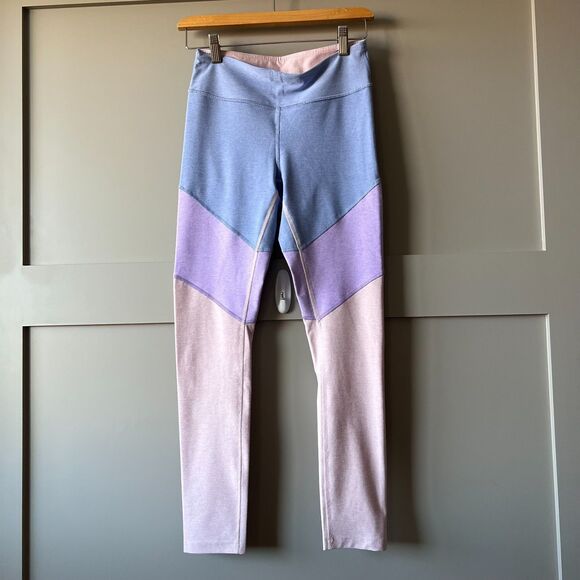 Outdoor Voices Leggings Women Small Color Block Cropped Pink Purple Blue Workout - Picture 1 of 11